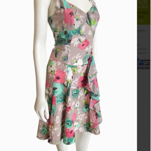 Nanette Lepore Dresses & Skirts - Elegant fit and flare dress taupe foral